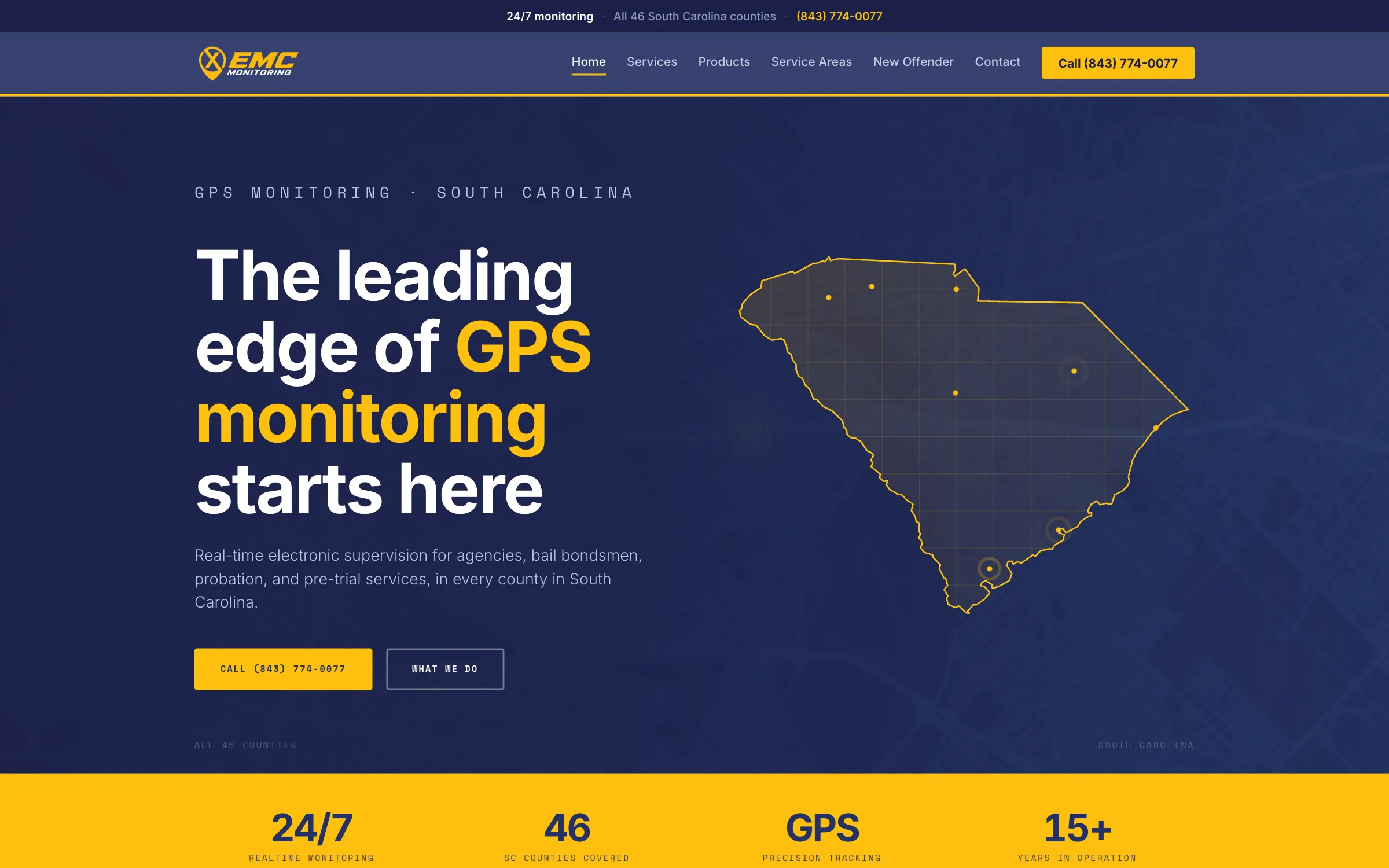 EMC Monitoring, website screenshot
